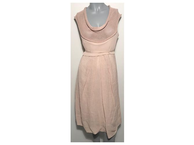 Autre Marque Abito Créa Concept in lino e viscosa rosa - vista 12