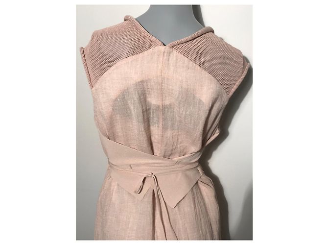 Autre Marque Abito Créa Concept in lino e viscosa rosa - vista 14