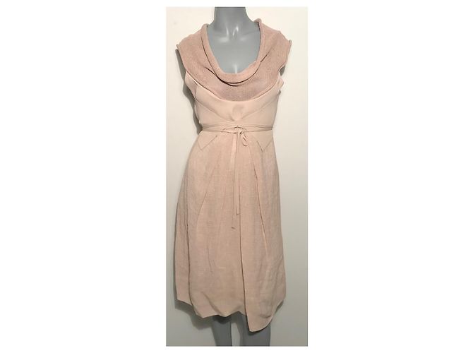 Autre Marque Abito Créa Concept in lino e viscosa rosa - vista 2
