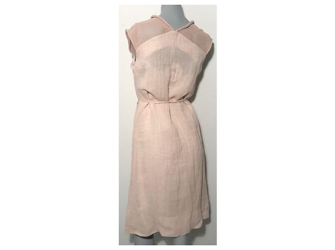 Autre Marque Abito Créa Concept in lino e viscosa rosa - vista 4