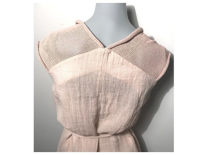 Autre Marque Abito Créa Concept in lino e viscosa rosa - vista 5