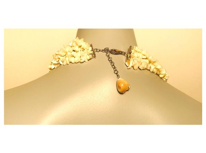 Autre Marque Collana con conchiglie puka hawaiane crema beige Crudo - vista 8