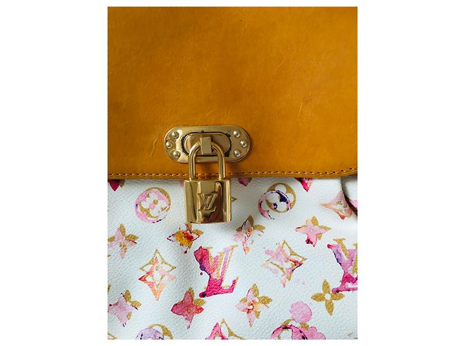 Bolso de mano Louis Vuitton de piel multicolor Rosa Naranja Púrpura Amarillo Coñac Blanco roto Caramelo Fucsia Gold hardware - vista 11