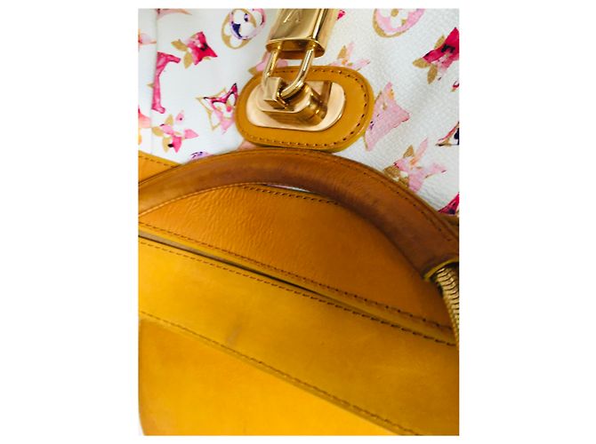 Bolso de mano Louis Vuitton de piel multicolor Rosa Naranja Púrpura Amarillo Coñac Blanco roto Caramelo Fucsia Gold hardware - vista 15