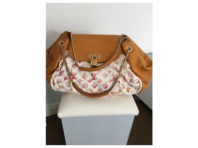 Bolso de mano Louis Vuitton de piel multicolor Rosa Naranja Púrpura Amarillo Coñac Blanco roto Caramelo Fucsia Gold hardware - vista 18