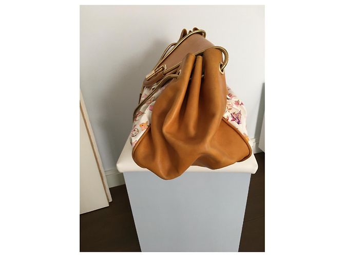 Bolso de mano Louis Vuitton de piel multicolor Rosa Naranja Púrpura Amarillo Coñac Blanco roto Caramelo Fucsia Gold hardware - vista 3