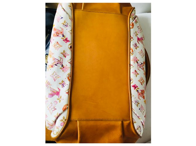 Bolso de mano Louis Vuitton de piel multicolor Rosa Naranja Púrpura Amarillo Coñac Blanco roto Caramelo Fucsia Gold hardware - vista 7