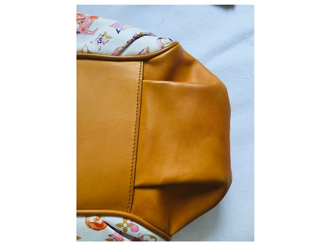 Bolso de mano Louis Vuitton de piel multicolor Rosa Naranja Púrpura Amarillo Coñac Blanco roto Caramelo Fucsia Gold hardware - vista 9