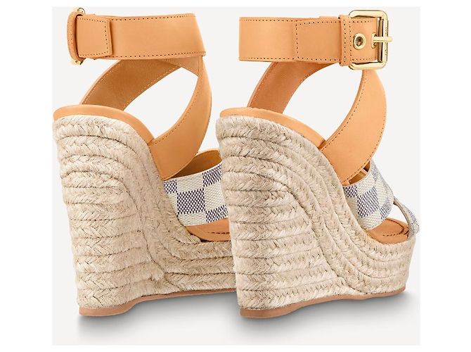 Louis Vuitton Sandales compensées LV neuf Beige - vue 3