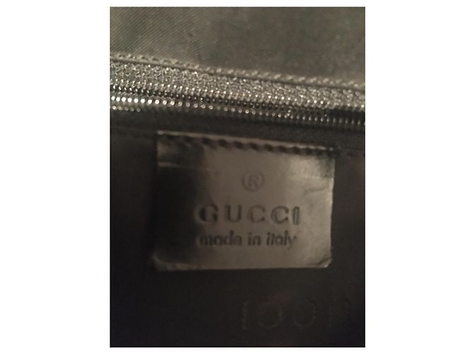 Borsa Gucci GG Hobo Bamboo in pelle e nylon nera Nero Silver hardware - vista 17