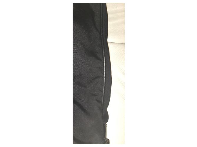 Borsa Gucci GG Hobo Bamboo in pelle e nylon nera Nero Silver hardware - vista 9