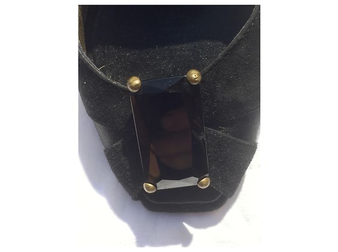 Giuseppe Zanotti Décolleté spuntate con carbochon Nero - vista 7