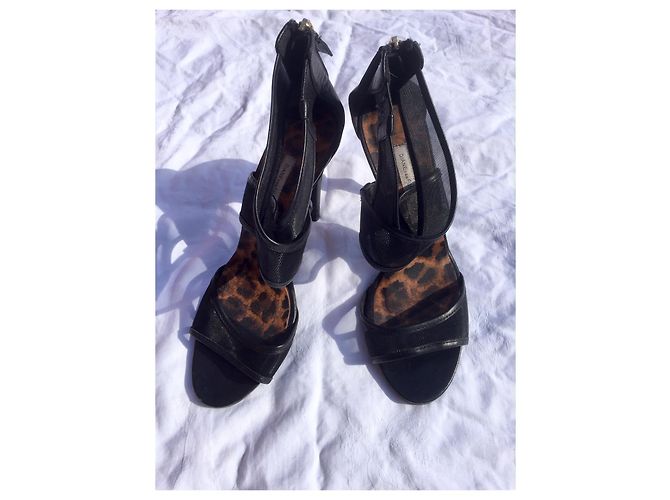 Diane Von Furstenberg DvF Mesh e pelle tacco alto Nero - vista 2