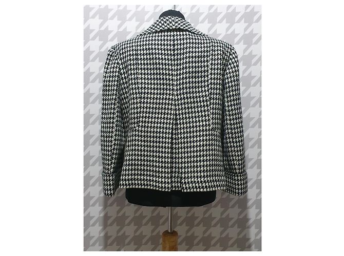 Autre Marque Blazer pied-de-poule John Meyer of Norwich noir et blanc - vue 3