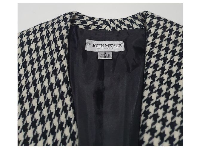 Autre Marque Blazer pied-de-poule John Meyer of Norwich noir et blanc - vue 4