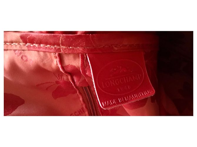 Roseau Longchamp VERMELHO CALFSKIN BAG estilo CROCO - vista 5