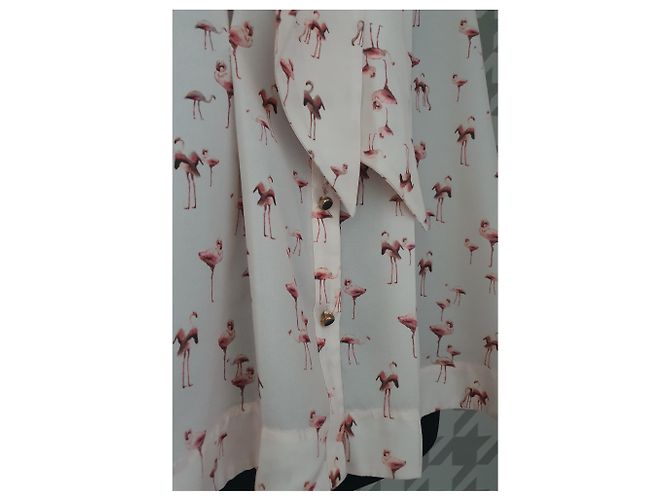 Blusa Oversize Ted Baker Estampado Flamenco Rosa Multicolor - vista 4