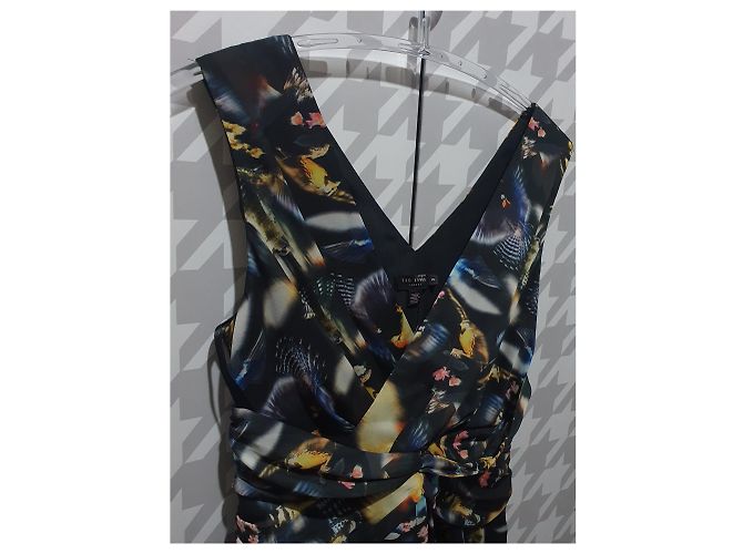 Ted Baker Blumenkleid aus Polyester M Mehrfarben - Ansicht 2