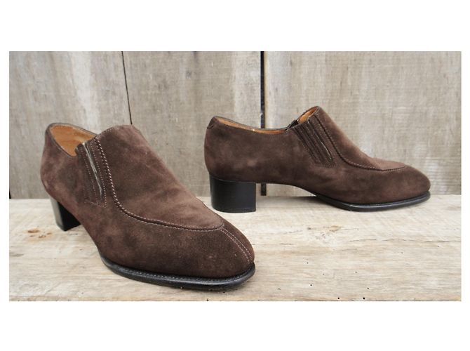 J.M. WESTON JM Weston Slipper mit Absatz 35,5 Dunkelbraun - Ansicht 3
