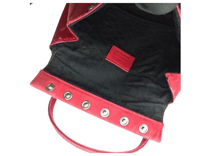 Mini borsa Gucci rossa in satin Rosso - vista 10
