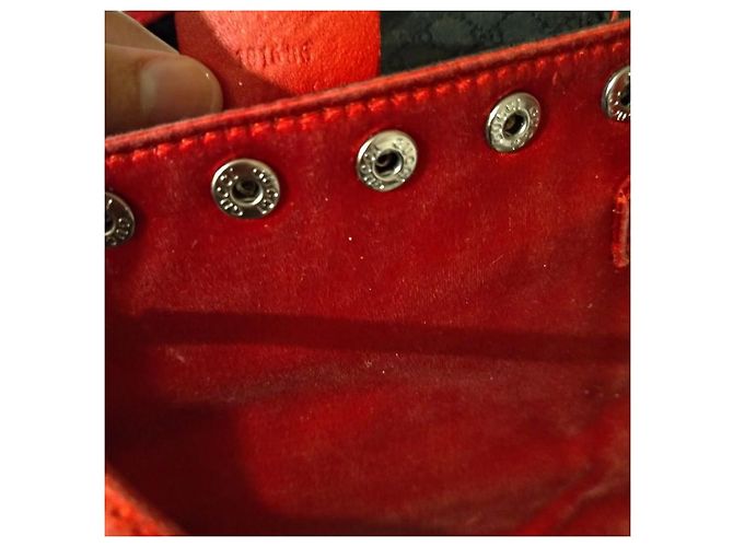 Mini borsa Gucci rossa in satin Rosso - vista 3
