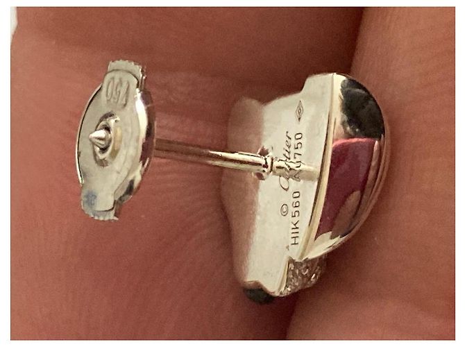 Orecchini Cartier Panthère in oro bianco smeraldo onice diamante - vista 2