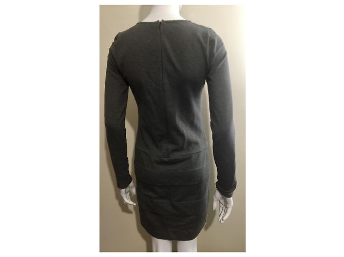 Patrizia Pepe Kleid in Grau aus Viskose mit Rüschen - Ansicht 3