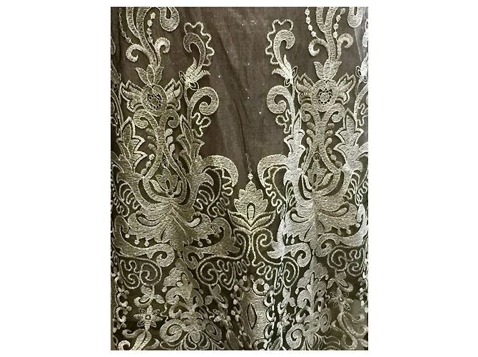 Marchesa Metallisches Cocktailkleid Schwarz Golden - Ansicht 2