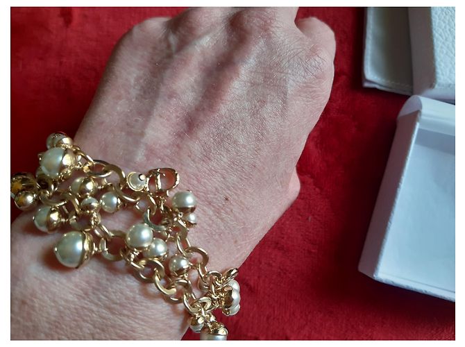 Bracciale Dior in perle con finiture dorate Gold hardware - vista 4