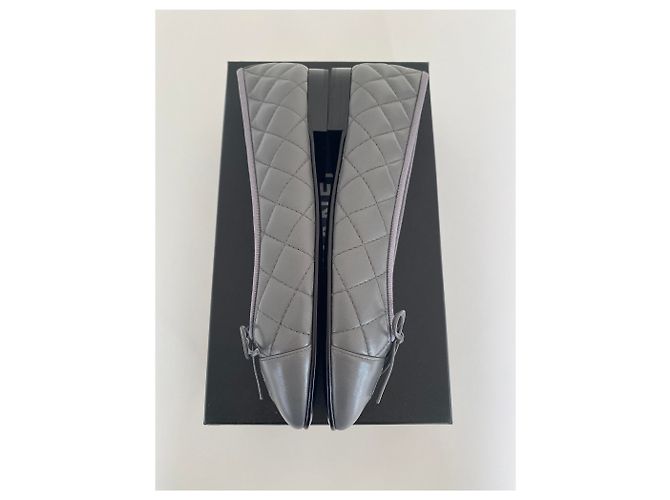 Bailarinas Chanel en piel gris , taille 38 - vista 5
