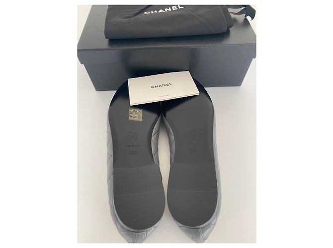 Bailarinas Chanel en piel gris , taille 38 - vista 8