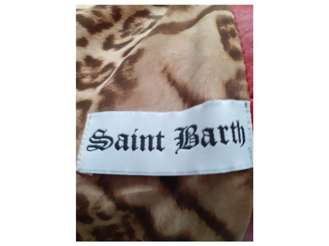 Autre Marque Lederjacke aus Lammfell Rot Vermelho - vista 4