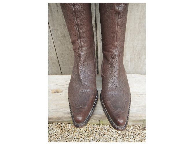 Botas estilo cowboy Free Lance de piel marrón oscuro - vista 4