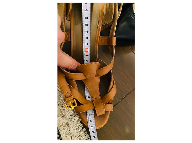 Sandali Hermès in pelle color caramello 38 - vista 10