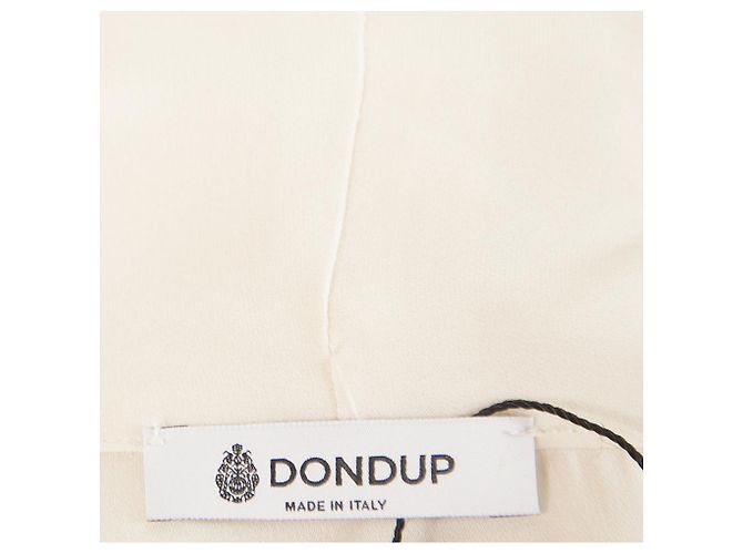 Dondup Off White Ecru 100% Camicetta lunga in seta con taglia sciarpa 42 Beige - vista 3