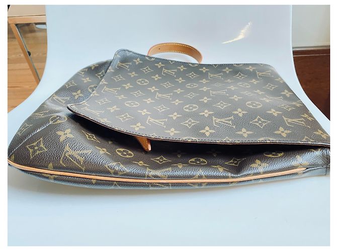 Louis Louise Borsa a tracolla Louis Vuitton Musette Monogram Canvas Marrone Beige Gold hardware - vista 13