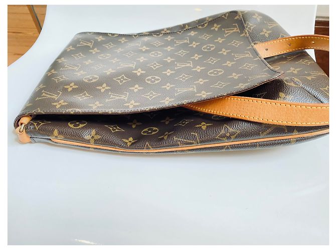 Louis Louise Borsa a tracolla Louis Vuitton Musette Monogram Canvas Marrone Beige Gold hardware - vista 14
