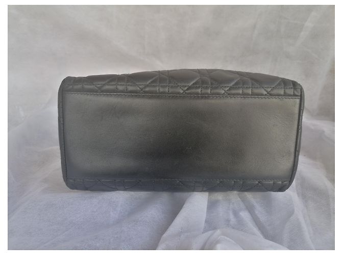 Dior Lady Dior Lammleder Handtasche Schwarz - Ansicht 4