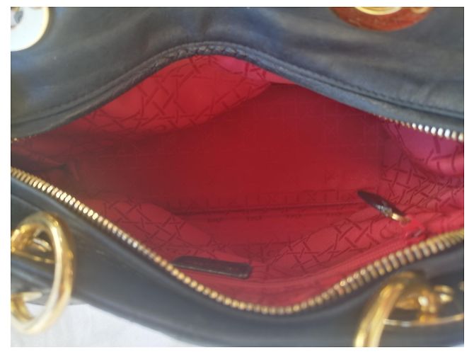 Dior Lady Dior Lammleder Handtasche Schwarz - Ansicht 8