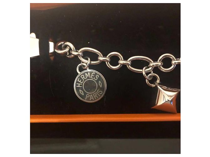 Ciondolo da borsa Hermès Olga Silver hardware - vista 2