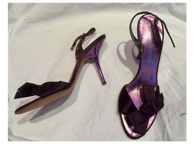 Russell & Bromley Sandali da sera in raso Porpora - vista 4