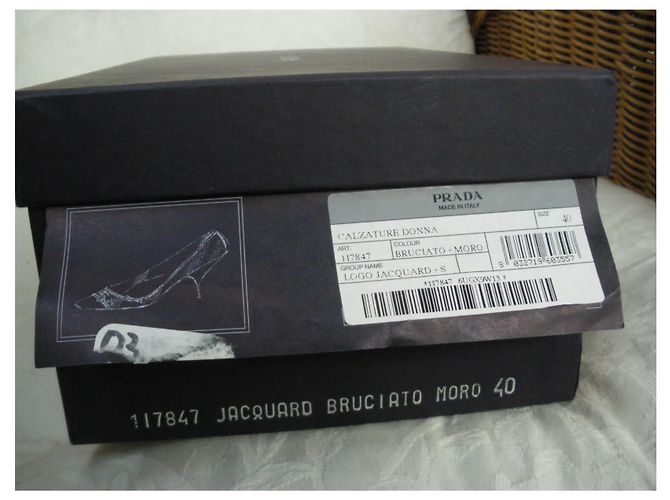 Prada Pumps Braun Stoff Absatz 40 - Ansicht 11