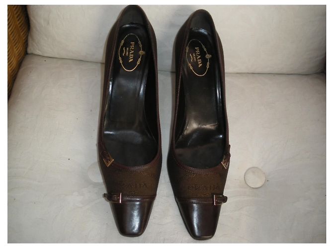 Prada Pumps Braun Stoff Absatz 40 - Ansicht 4
