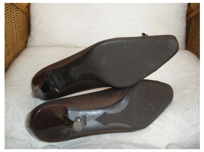 Prada Pumps Braun Stoff Absatz 40 - Ansicht 6