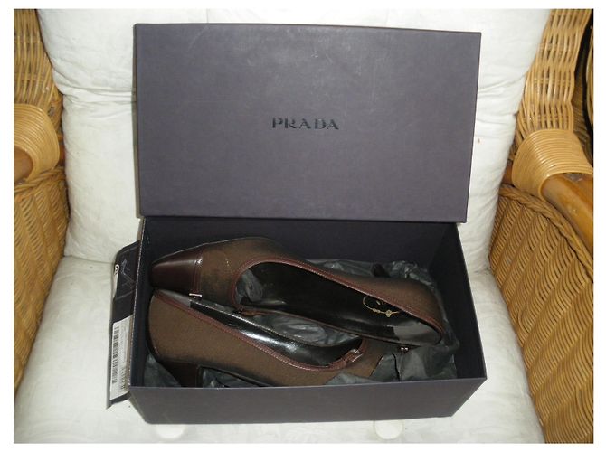 Prada Pumps Braun Stoff Absatz 40 - Ansicht 7