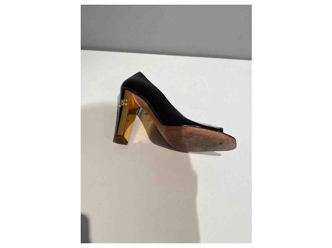 Décolleté Chanel in vernice nera 39 Nero - vista 3
