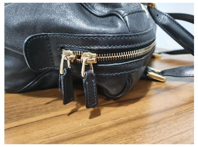 Borsa Gucci Britt Boston in pelle nera Nero - vista 3