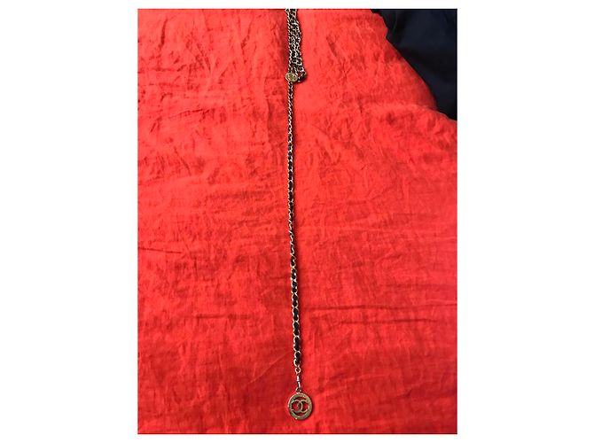 Chanel geflochtener Ledergürtel Schwarz Gold CC Charms - Ansicht 3