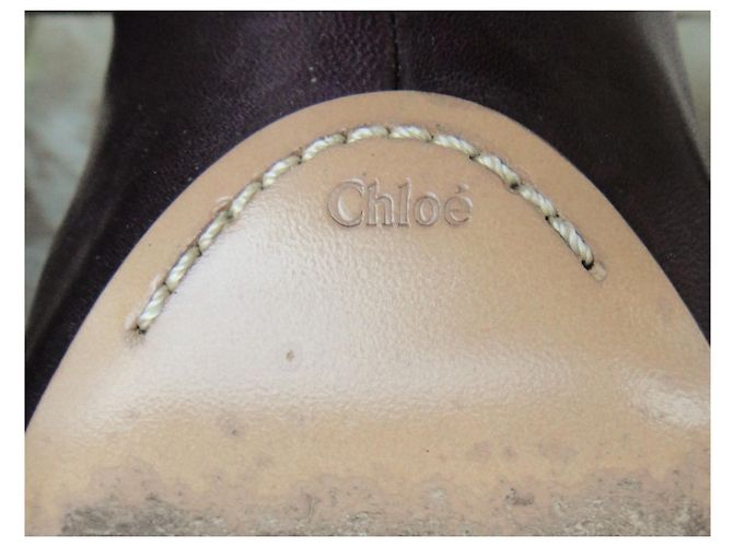Botines Chloé de piel de cordero marrón oscuro 37,5 - vista 6