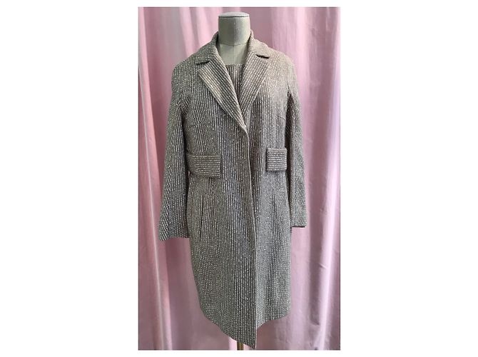 Conjunto de Abrigo y Vestido Sin Mangas Paule Ka de Tweed de Algodón - vista 4